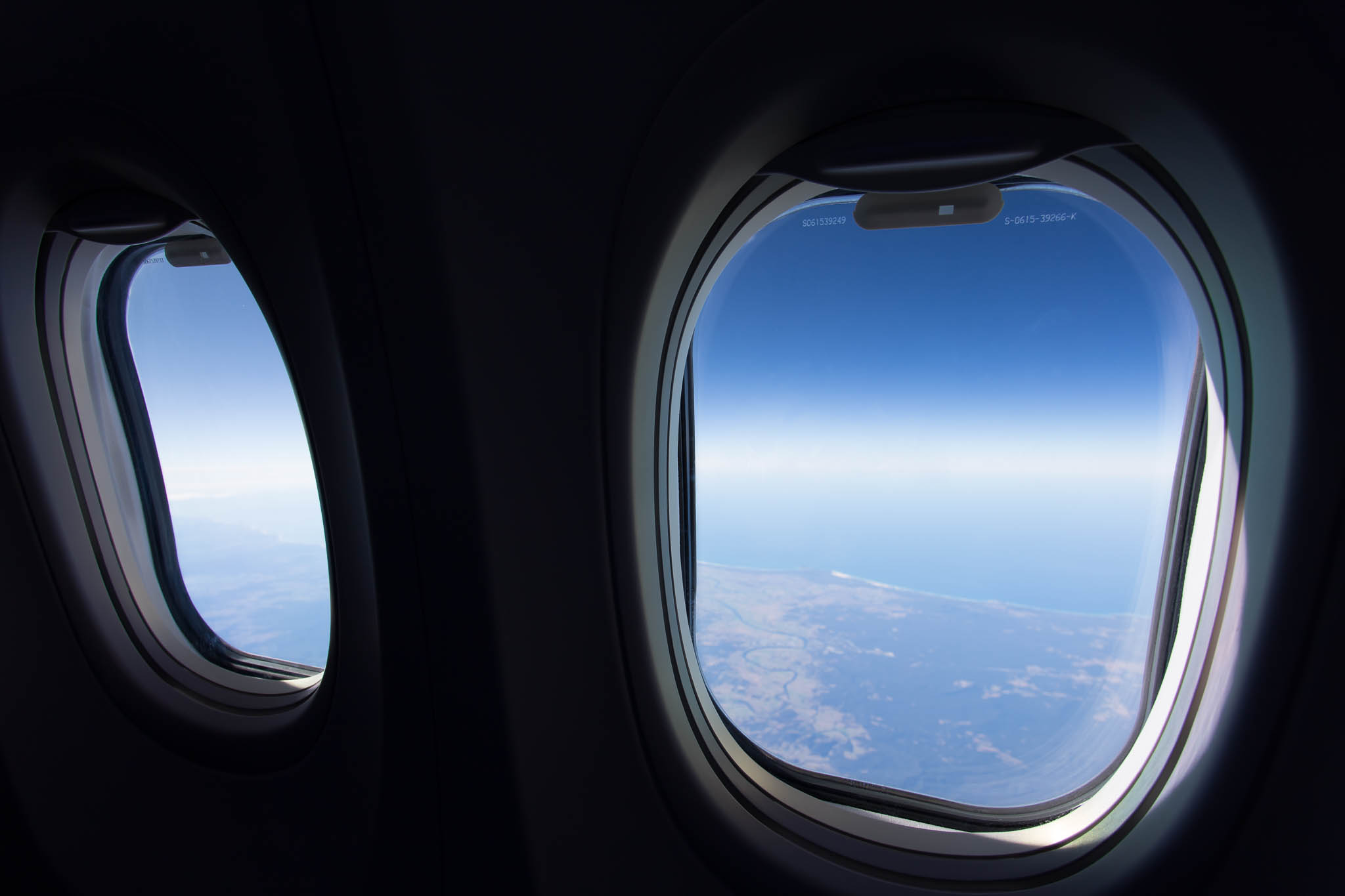 looking out of an airplane window